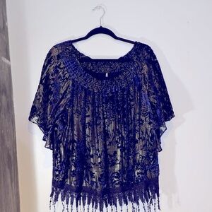 Elie Tahari Blue Blouse Size XL